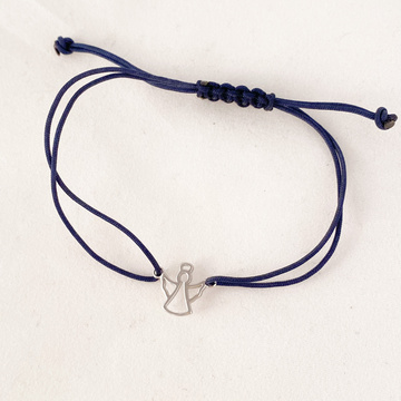 Náramek se stříbrným přívěskem ANDĚL